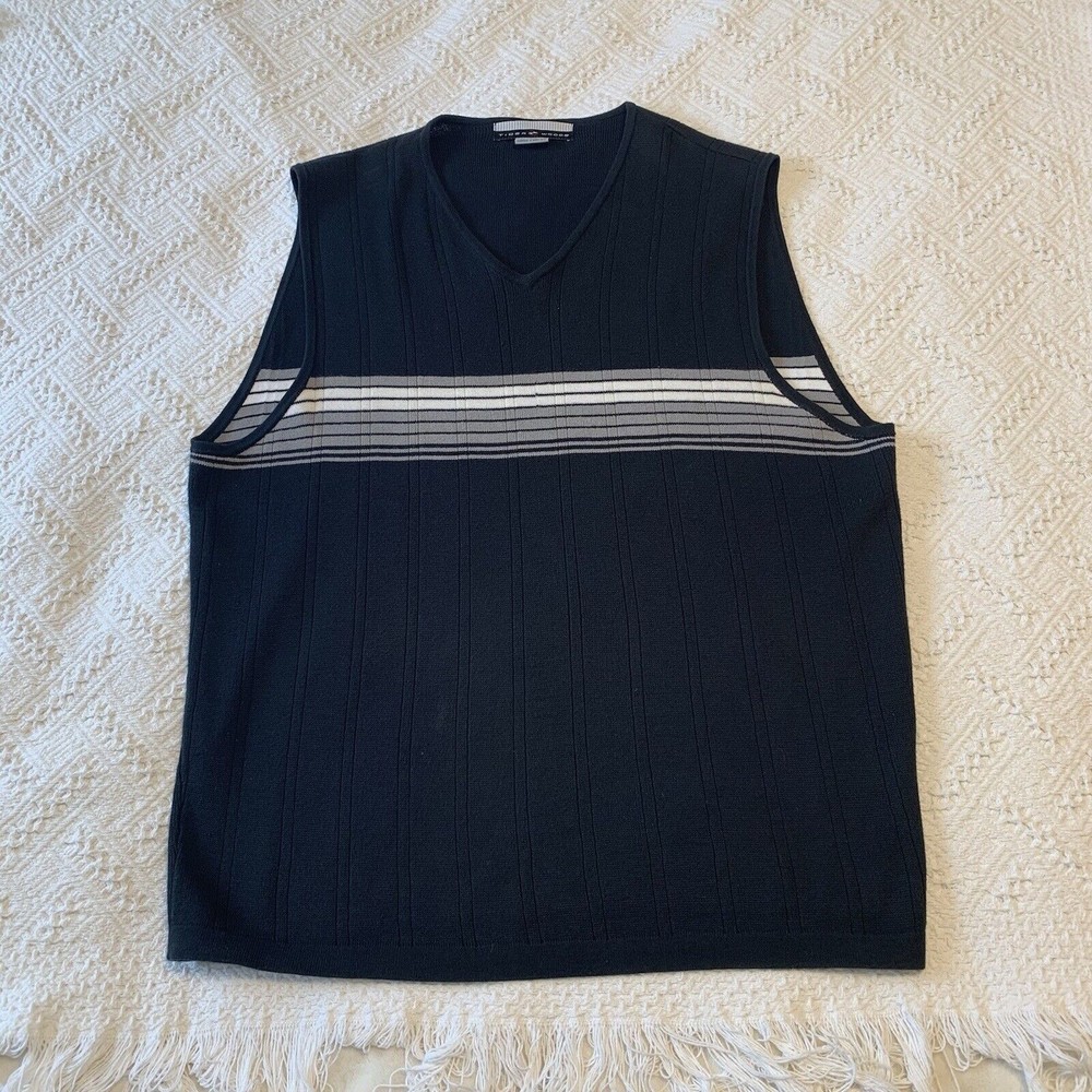 VTG 90s Tiger Woods Men's Sweater Vest Size XL V-Neck Black